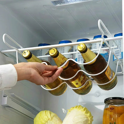 Refrigerator Beer & Wine Bottle Organizer Rack, Rolling Bottle Holder Shelf for Fridge Storage
