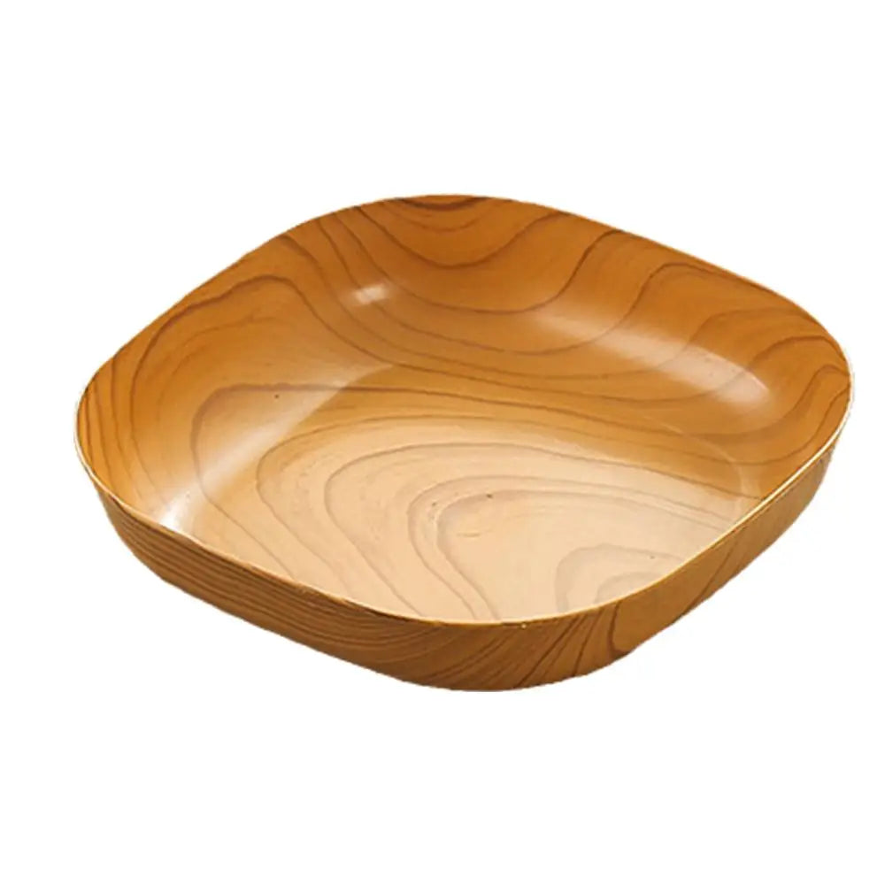 Japanese Style Imitation Wood Grain Square Plate, Simple Kitchen Tableware Dish for Dinner & Serving