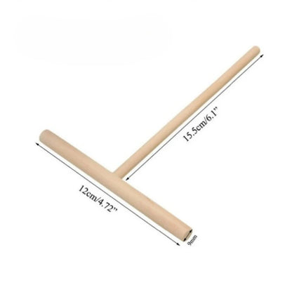 T-Shaped Bamboo Pancake Spatula – Round Head Cooking Tool for Eggs, Pancakes, and Baking