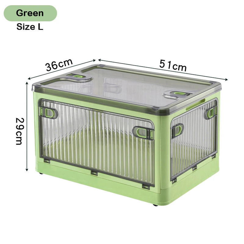 Foldable Storage Box with Wheels, Stackable Closet Organizer for Clothes, Quilts, Toys & Books