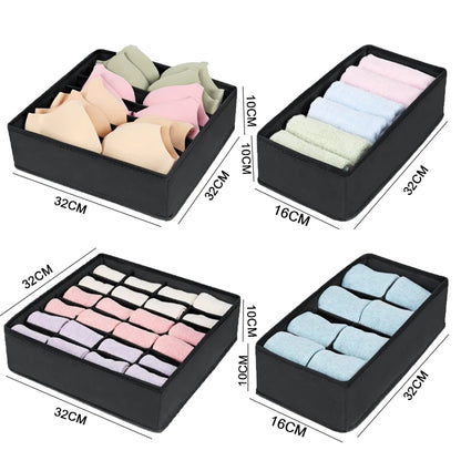 Underwear Drawer Organizer Box – Bra, Socks & Clothes Storage for Cabinet, Closet & Wardrobe