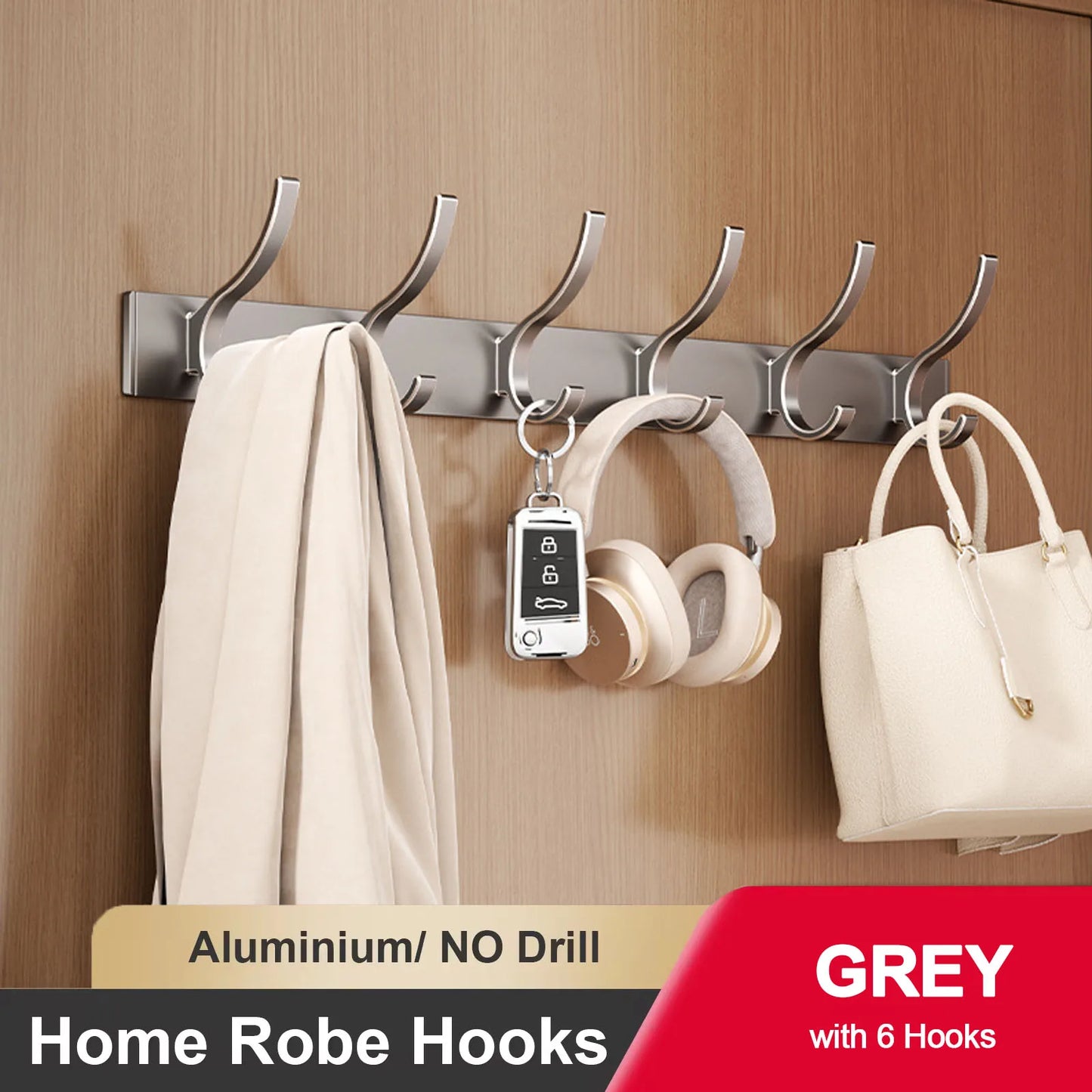 Adhesive Wall Clothes Hooks – No-Drill Bathroom Towel & Door Back Hanging Hooks