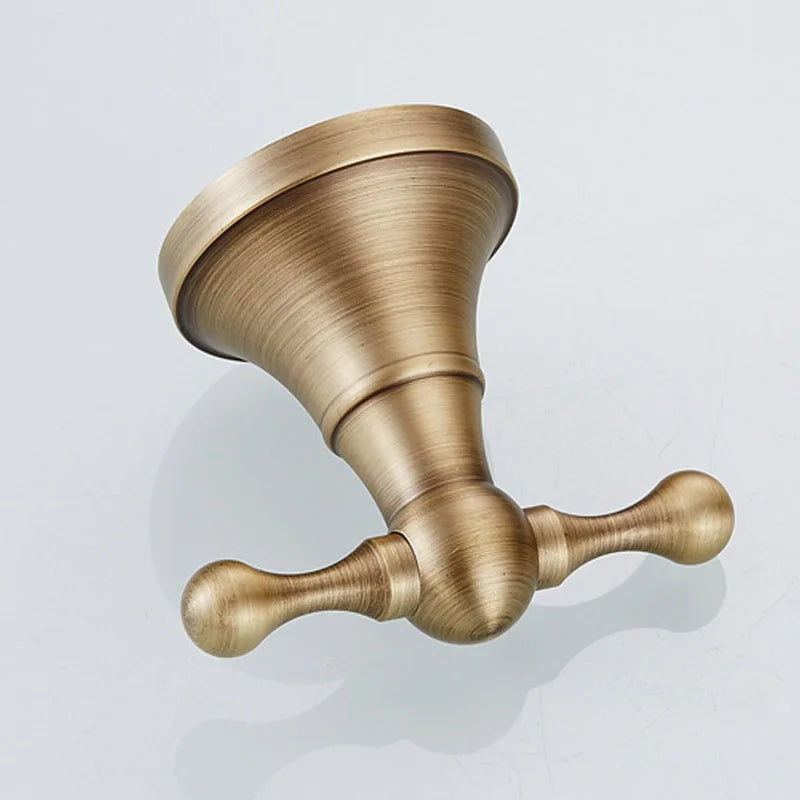 Luxury Solid Brass Bathroom Accessories Set, Antique Brass Towel Bar, Paper Holder, Towel Ring & Robe Hook