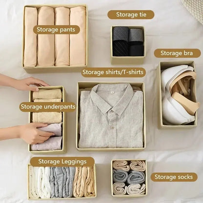 Foldable Underwear Organizer Set (6/12PCS) – Hard Storage Boxes for Bras, Socks & Drawer Closet Organization