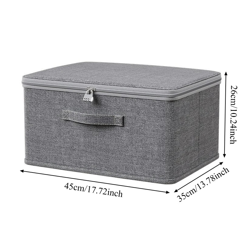 Foldable Cationic Fabric Storage Box with Soft Lid – Multi-Purpose Organizer Bin for Clothes & Toys