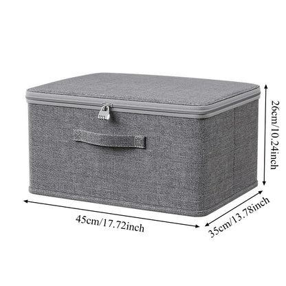 Foldable Cationic Fabric Storage Box with Soft Lid – Multi-Purpose Organizer Bin for Clothes & Toys