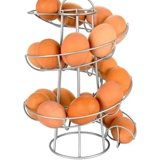 Iron Egg Holder Rack, Spiral Design Countertop Egg Storage Stand for Kitchen & Dining