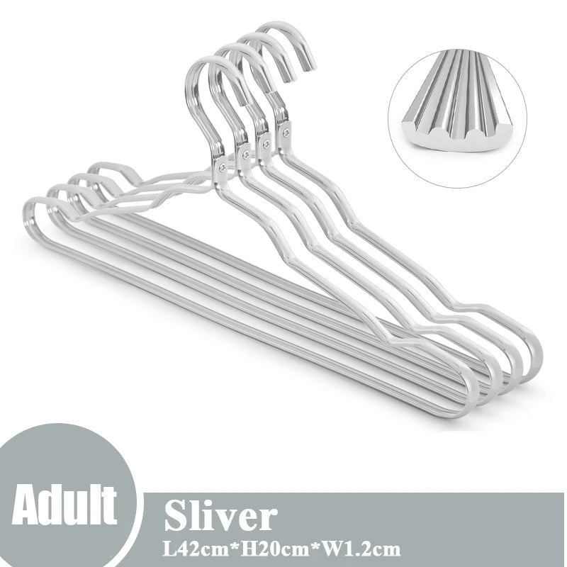 Aluminum Alloy Clothes Hangers (5/10PCS) – Anti-Slip Coat Hangers for Drying & Wardrobe Space Saving