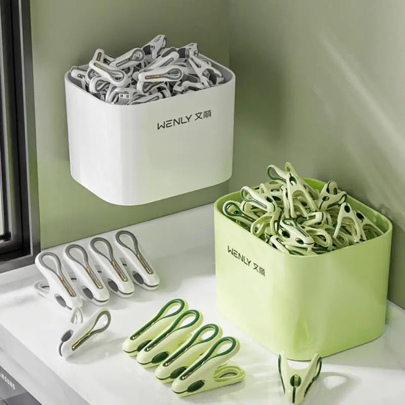 12–36PCS Plastic Clothes Pins with Storage Box, Multi-Purpose Laundry & Food Clips