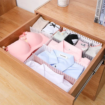 4Pcs Adjustable Drawer Dividers, Household Storage Cabinet Organizer for Underwear, Socks, Sundries & Desk Drawers