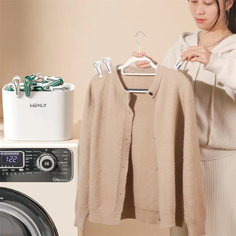 12–36PCS Plastic Clothes Pins with Storage Box, Multi-Purpose Laundry & Food Clips