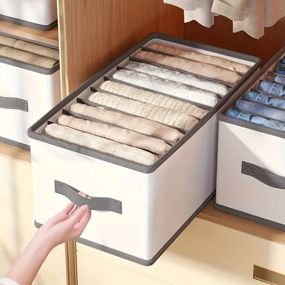 Foldable Fabric Drawer Organizers with Handles – Multi-Compartment Storage Boxes for Clothes & Bedding