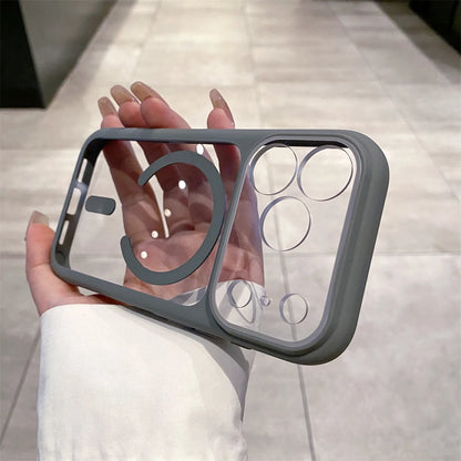 Luxury Transparent Magnetic Case For iPhone 17 Series For Magsafe Wireless Charging Clear Hard Acrylic Shockproof Cover