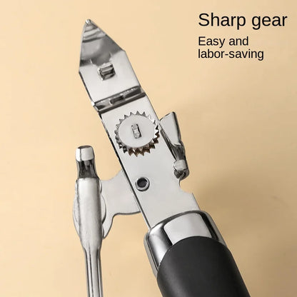 Professional Manual Can Opener – Multifunctional Stainless Steel Can and Bottle Opener Kitchen Gadget