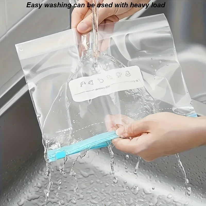Silicone Food Storage Bags – Leakproof Reusable Stand-Up Zip Shut Fresh Food Storage Bags