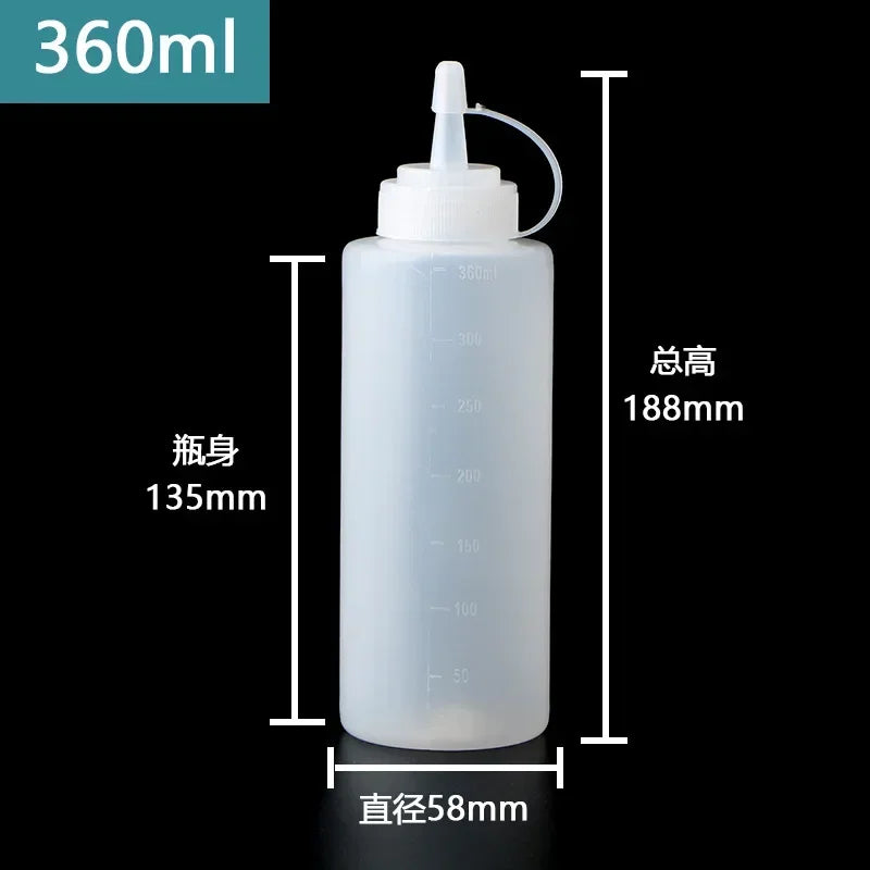 Large Squeeze Condiment Bottles with Nozzles – Ketchup, BBQ Sauce, Olive Oil Dispenser Squeeze Bottles Kitchen Gadget