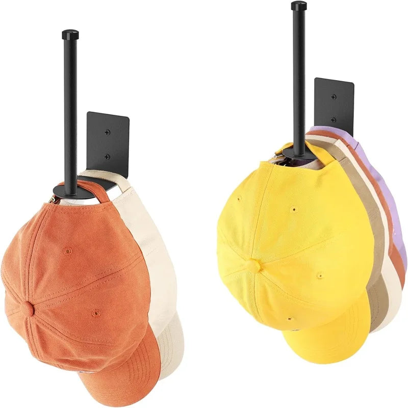 2-Pack Baseball Cap Hat Racks – Stainless Steel Hat Organizer Shelf for Closet & Wall Storage