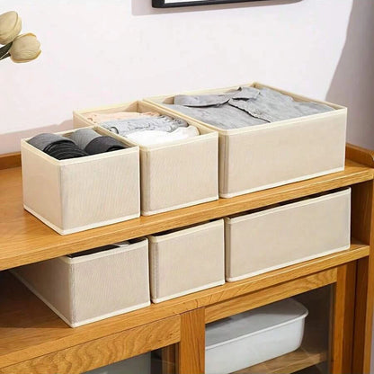 Foldable Underwear Organizer Set (6/12PCS) – Hard Storage Boxes for Bras, Socks & Drawer Closet Organization