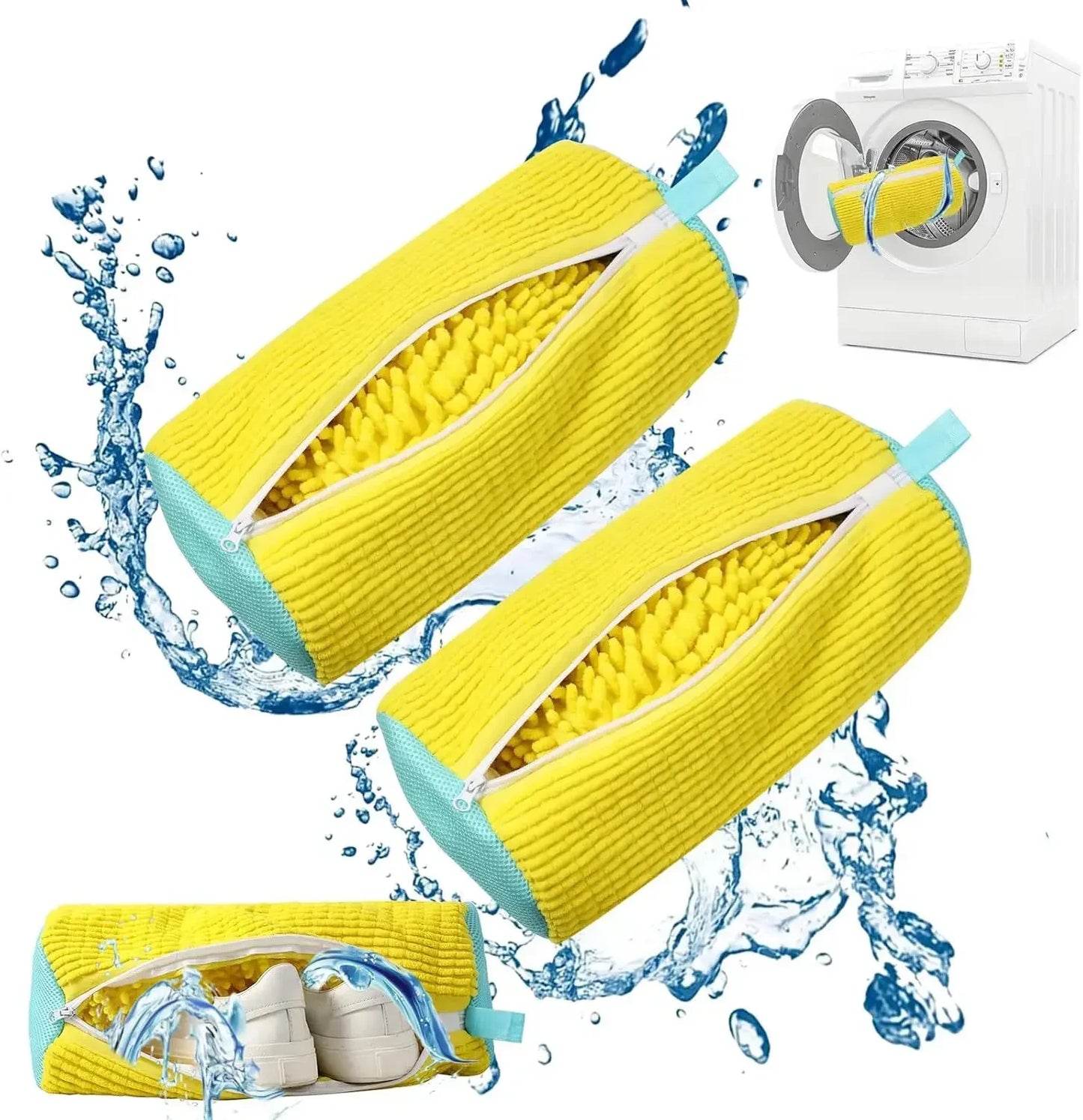 Shoe Washing Bag for Washing Machine – Zippered Laundry Cleaning Bag with Soft Fibers for Sneakers