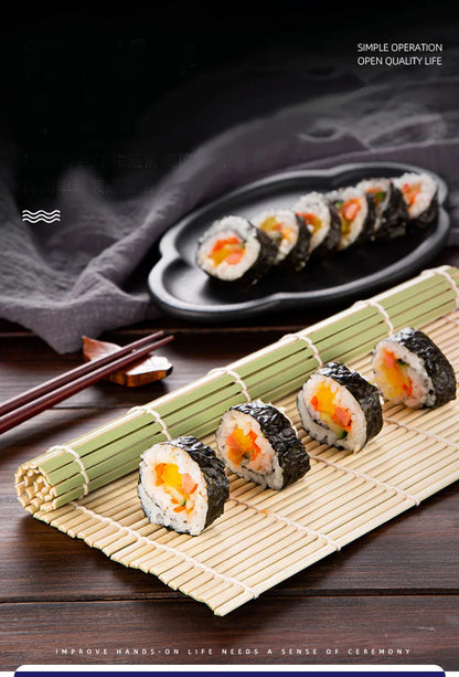 DIY Bamboo Sushi Maker Rolling Mat – Sushi Tools Rice Roller Hand Maker Kitchen Gadget