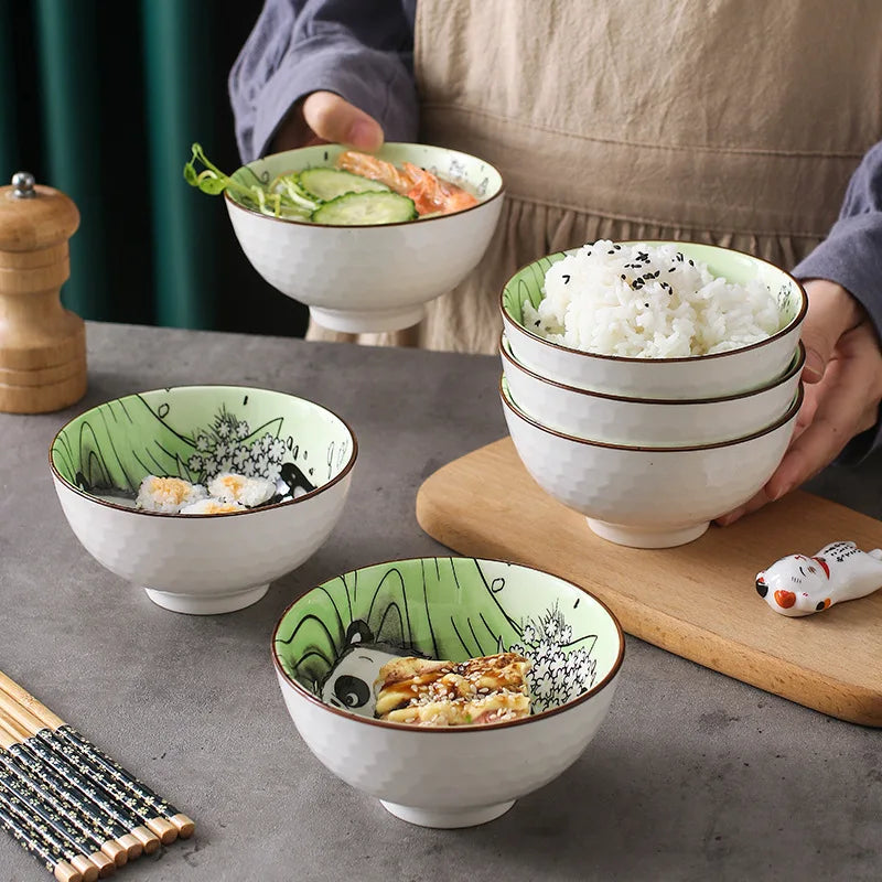 Creative Panda Ceramic Tableware Set, Cartoon Porcelain Dinnerware Gift Box Set