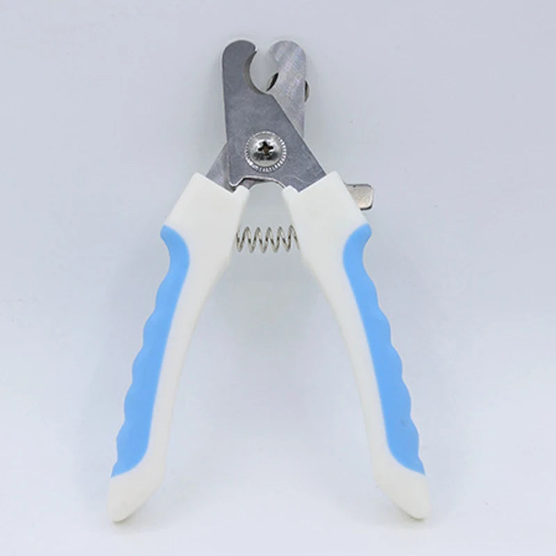 Stainless Steel Pet Nail Clipper with Straight Handle for Dogs and Cats, Professional Grooming Nail Scissors and Cleaning Tool Set