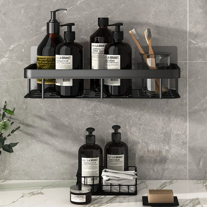 Wall Hanging Corner Bathroom Shelf – No-Drill Rectangular Shower Rack for Shampoo & Towels