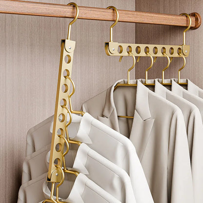 Foldable Rotatable Magic Clothes Hanger Organizer – Multi-Hole Metal Wardrobe Space Saver Hook