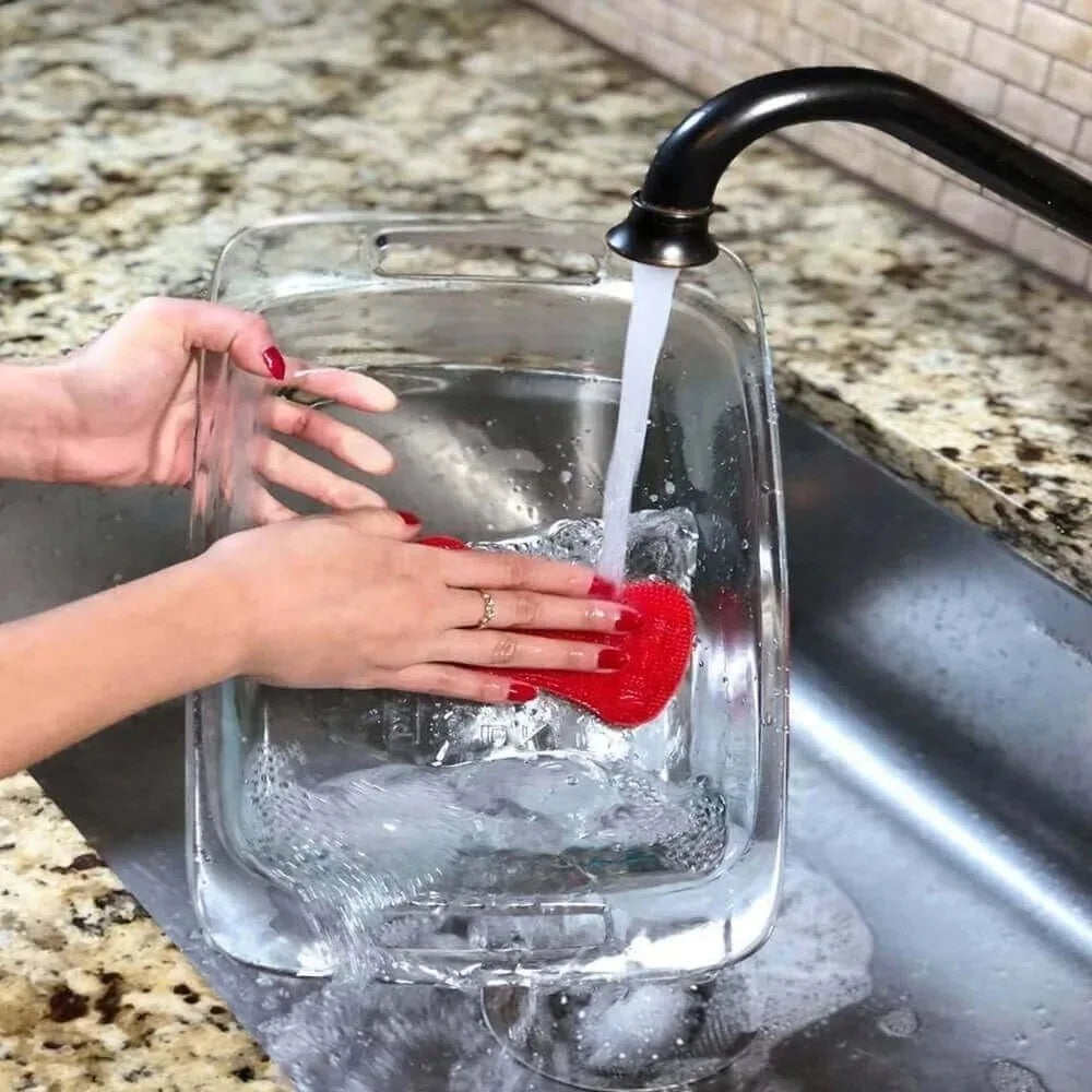 Soft Silicone Sponge Brush – Non-Stick Scratch-Free Scrubber for Kitchen Bowls and Fruit Washing