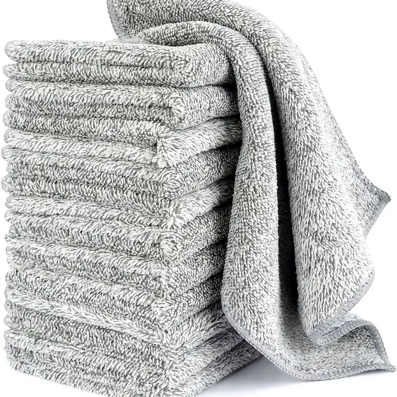 Thickened Microfiber Cleaning Cloths – Lint-Free Reusable Absorbent Towels for Car Windows and Household Cleaning