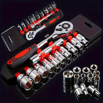 Xiaofei 12-Piece Auto Repair Tool Set, Socket Wrench Combination Hardware Tool Kit with Toolbox