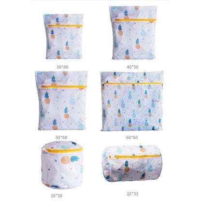 Laundry Bags Set, 6-Piece Fine Mesh Wash Bags for Clothing, Cute Print Laundry Organizer Pouches