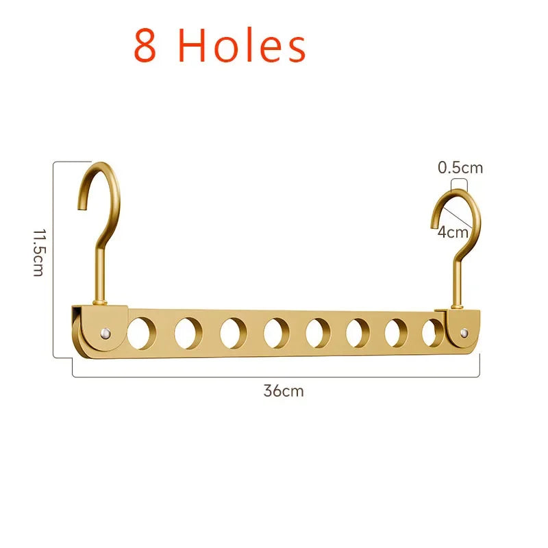 Foldable Rotatable Magic Clothes Hanger Organizer – Multi-Hole Metal Wardrobe Space Saver Hook