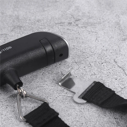 Portable Digital Luggage Scale with LCD Display, 50kg / 110lb Electronic Hanging Suitcase Scale, Travel Baggage Weight Checker with Temperature Display