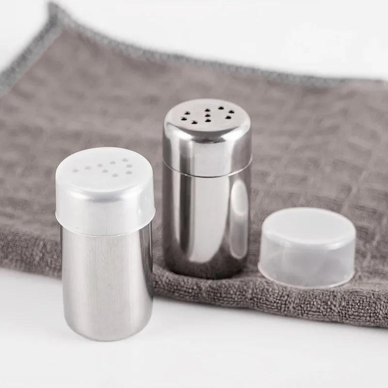 Food-Grade Stainless Steel Spice Jar – Mini Portable Salt and Pepper Shaker Leak-Proof for Camping and Picnic