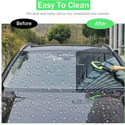 Telescopic Car Window Windshield Cleaning Brush Set – Microfiber Glass Cleaner Mist Scraper Eliminator