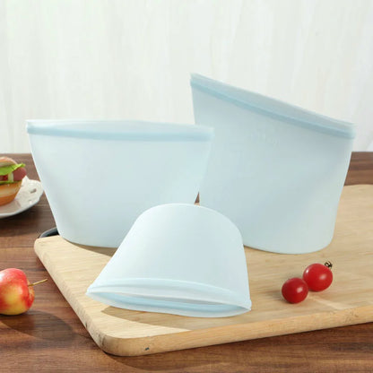 Silicone Food Containers – Reusable Leakproof Ziplock Storage Bags for Fridge and Freezer