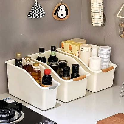 2/3PCS Plastic Under Sink Organizer with Wheels – Rolling Storage Bins for Kitchen Cabinet & Bottle Organization