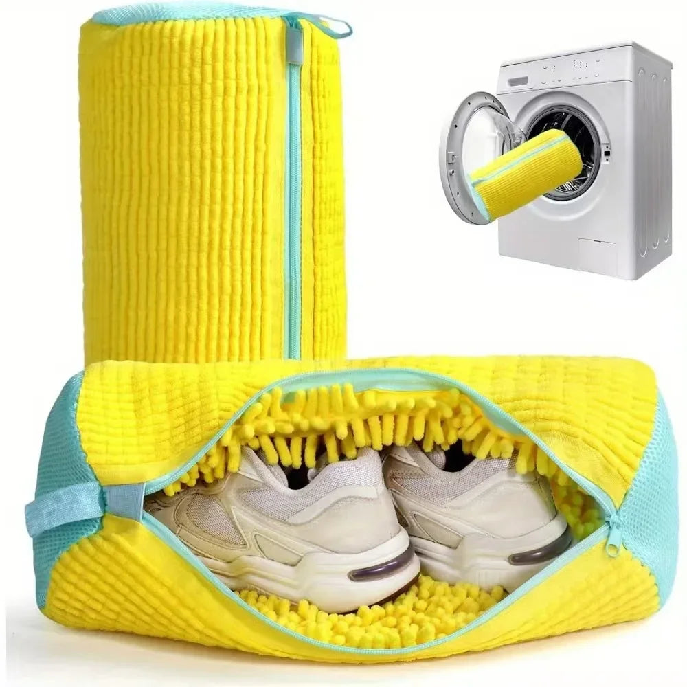 Shoe Washing Bag for Washing Machine – Zippered Laundry Cleaning Bag with Soft Fibers for Sneakers