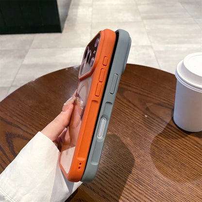 Luxury Transparent Magnetic Case For iPhone 17 Series For Magsafe Wireless Charging Clear Hard Acrylic Shockproof Cover