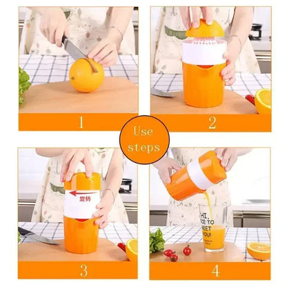 Large Caliber Manual Juicer, Portable Citrus Fruit Squeezer Cup for Orange, Lemon & Multi-Fruit Juice