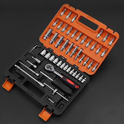 Stainless Steel Car Repair Tool Kit, Socket Set for Off-Road Motorcycle and Automotive Maintenance