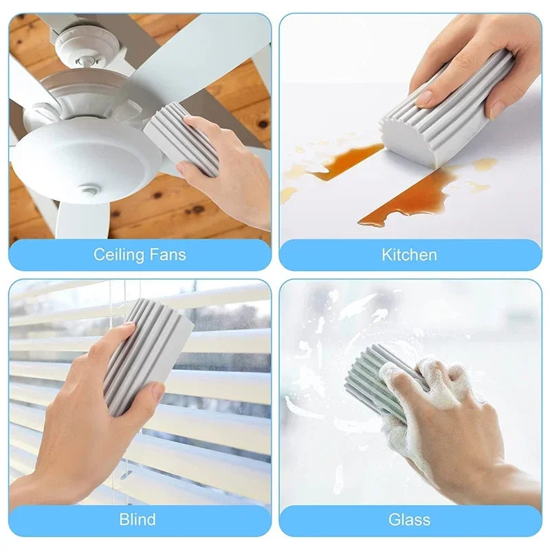 Car Damp Clean Duster Sponge – Reusable Eraser Brush for Auto, Blinds, Kitchen, and Window Cleaning