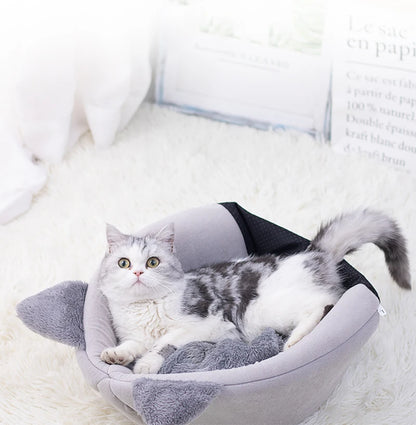 Winter Warm Cat Bed Cozy Cave Nest, Deep Sleep Comfort Pet Tent House for Cats and Small Dogs, Soft Plush Indoor Sleeping Mat Basket