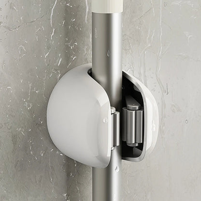 Self-Adhesive Roller Mop Hooks – Wall-Mounted Broom & Cleaning Tool Organizer Rack for Bathroom & Home