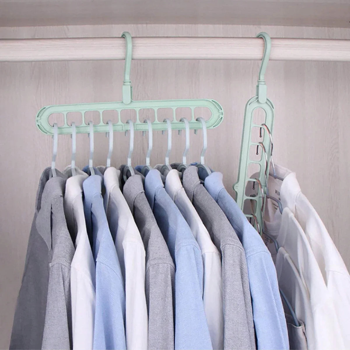 Solid Wood Multi-Hook Clothes Hanger – Vintage Wooden Organizer with 8 Hooks for Underwear & Accessories