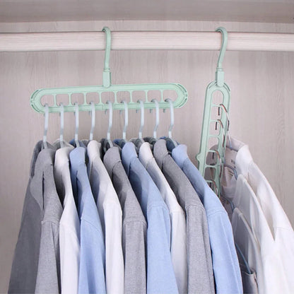 Solid Wood Multi-Hook Clothes Hanger – Vintage Wooden Organizer with 8 Hooks for Underwear & Accessories
