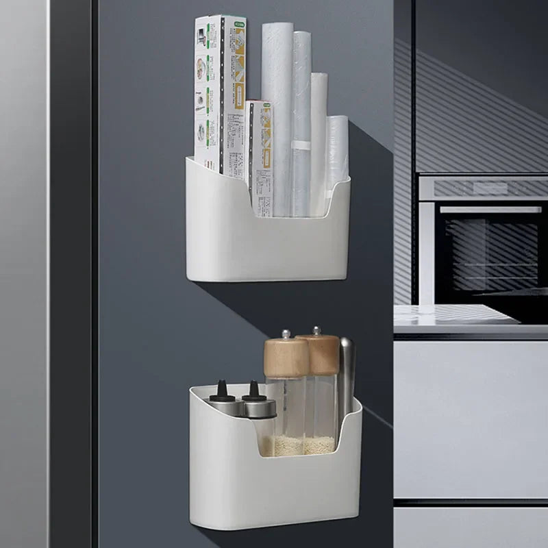 Wall-Mounted Adhesive Storage Rack – Multifunctional Cabinet Door & Under-Sink Organizer for Kitchen & Bathroom