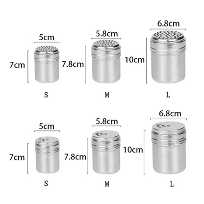 Multi-Purpose Stainless Steel Seasoning Jar – Salt Sugar Bottle with Rotating Cover Spice Pepper Shaker