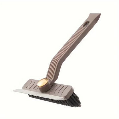 360° Rotating Crevice Cleaning Brush with Scraper – Multi-Purpose Hard Bristle Tile & Gap Cleaner for Bathroom & Kitchen